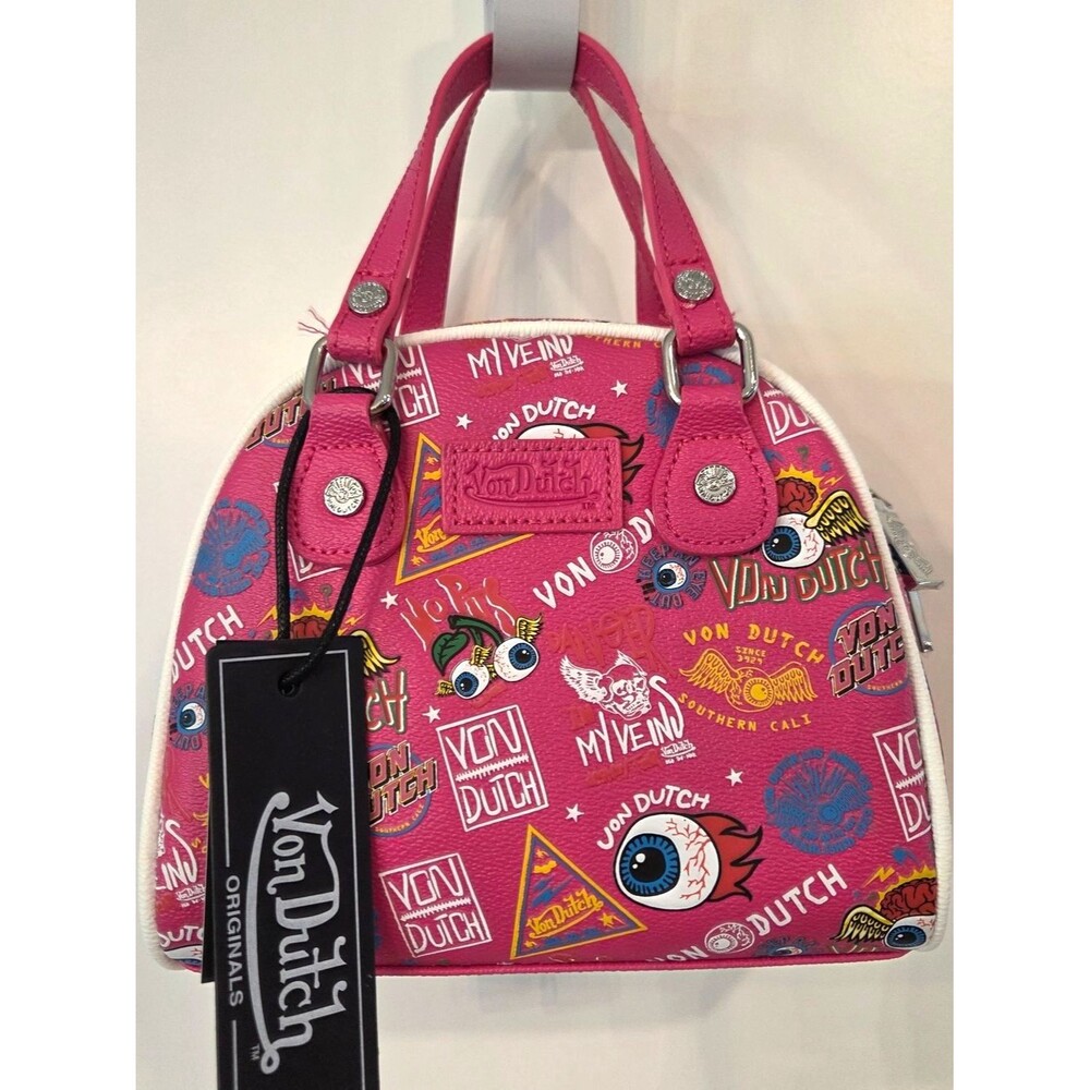 Von Dutch Mini Bowling Bag Hot Pink JAX Crossbody Purse